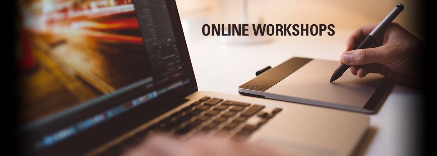 laptop open to online workshop